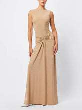 Lässiges Plissee-Midikleid mit Rundhalsausschnitt